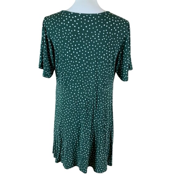 41 Hawthorn Green Polka Dot Wrap Dress 1X Stretchy Retro Flattering - Picture 3 of 5